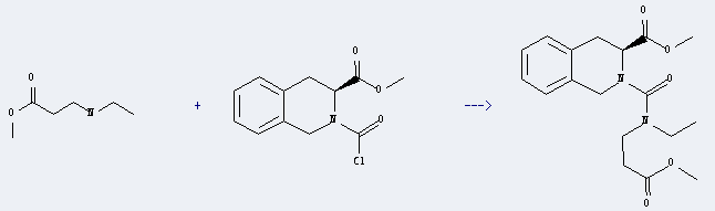 b-Alanine, N-ethyl-, methyl ester is used to produce methyl (3S)-2-[N-ethyl-N-(2-methoxycarbonylethyl)carbamoyl]-1,2,3,4-tetrahydroisoquinoline-3-carboxylate
